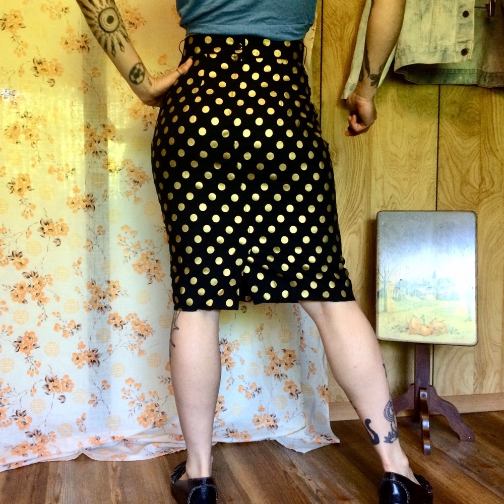 Vintage polka dot pencil skirt